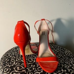 Burnt orange strap heels